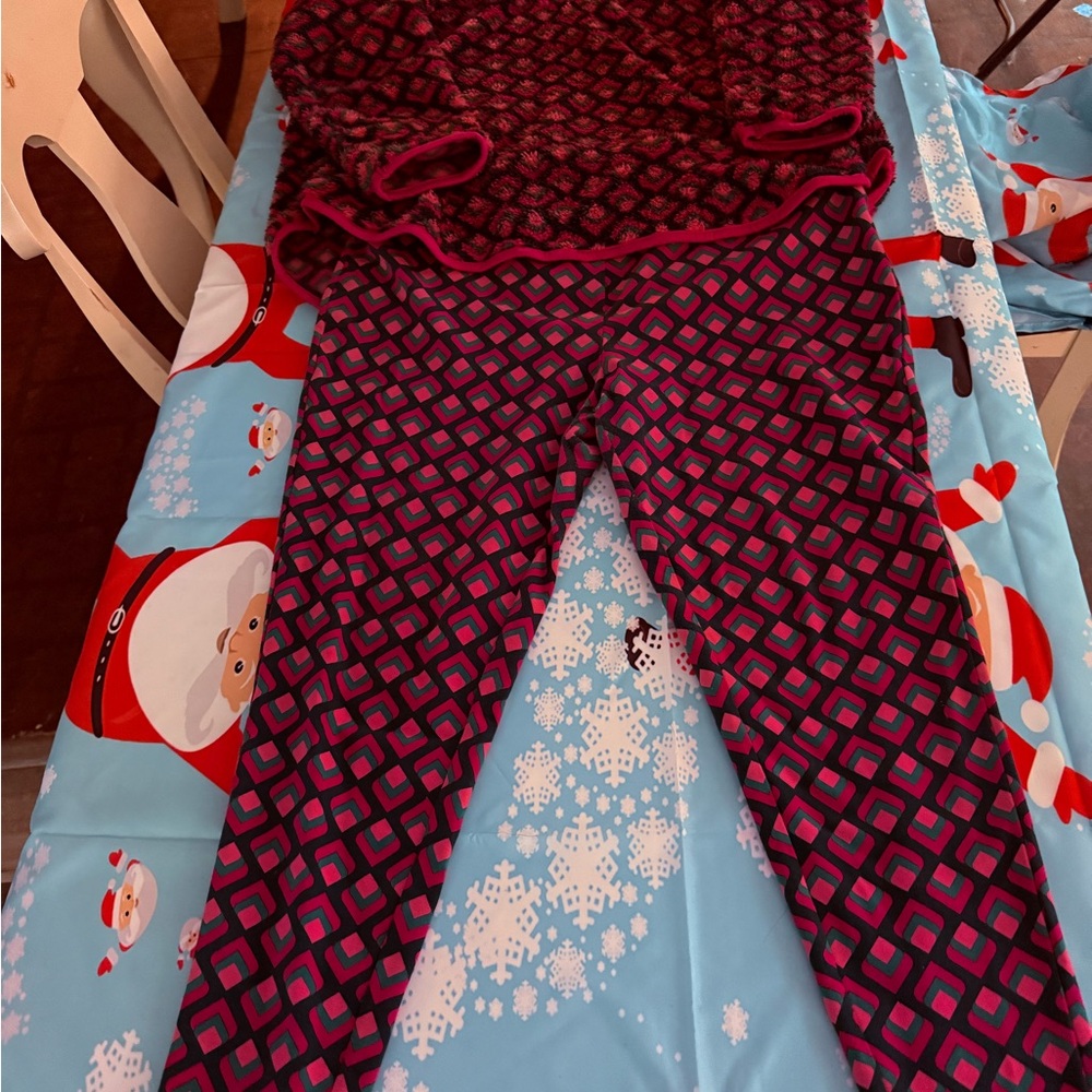 Terra & Sky Fleece Pullover Top & Matching Leggings Outfit 1X plus 16W-18W - Picture 2 of 11